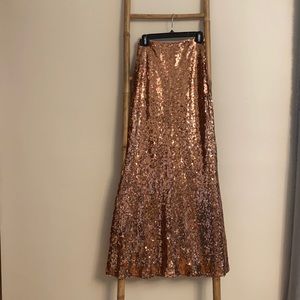 Rose Gold Sequin Maxi Skirt